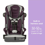 Baby Trend Hybrid SI 3-in-1 Combination Booster Seat, Dash Plum – Side-Impact Protection, 3-Stage Growth Design, Adjustable Headrest, Cushioned Comfort