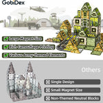 GobiDex Magnetic Tiles Expansion Pack for Kids 3-8, Army Building Blocks with STEM Learning and Sensory Play