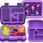 YOLAY Bento Box for Kids Lunch Box Leak-Proof, 5-Compartment Lunch Box Kids for Ages 3-10, Durable with Anti-Slip Base, Suitable for Schools, Outdoor and Travel (Mermaid)