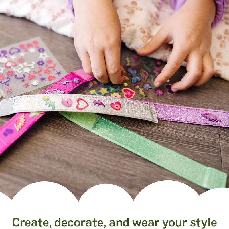 Melissa & Doug Design-Your-Own Bracelets with 100+ Sparkle Gems & Glitter Stickers for Kids, Ages 4+