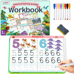 Alianfly Preschool Learning Activities Workbook for Toddlers, Handwriting Practice and Montessori Toy for Kids with Autism, 51 Pages, 8 Markers, Gift Box