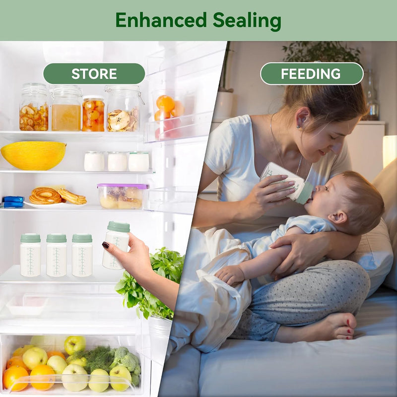 10oz Breastmilk Storage Bottle, Compatible with Momcozy Milk Cooler 22oz & Spectra Pumps, BPA-Free Wide-Neck Collection Bottles for Pumping & Fridge, Breastfeeding Essentials, 4PCS