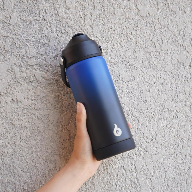 BJPKPK 18oz Insulated Water Bottle, Stainless Steel Bottle with Straw Lid | Soft Silicone Nozzle, Keep Cold & Hot, Leak-Proof BPA-Free Metal Bottle with Flex Handle for Travel, Gym & Everyday Hydration