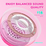 iClever BTH22 Kids Bluetooth Headphones, 60H Play Time, 74/85 dBA Safe Volume, Bluetooth 5.4, USB C, Over Ear Kids Headphones Wireless with Mic AUX Cord for iPad/Tablet/Travel/School (Bright Pink)