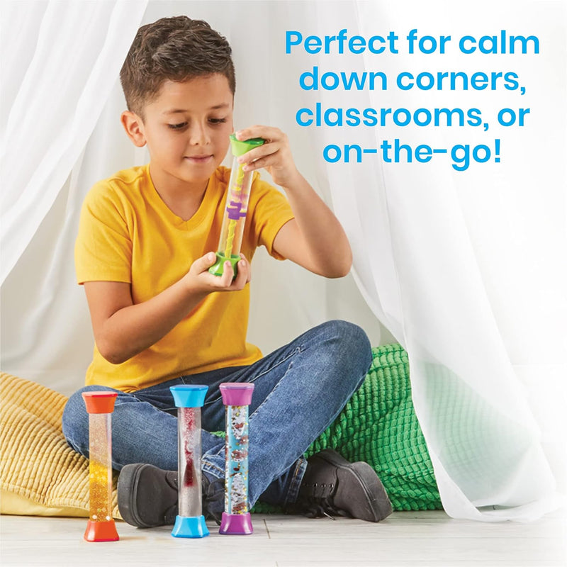 hand2mind sensory fidget tubes for kids, anxiety relief items, calm down corner supplies, classroom toys