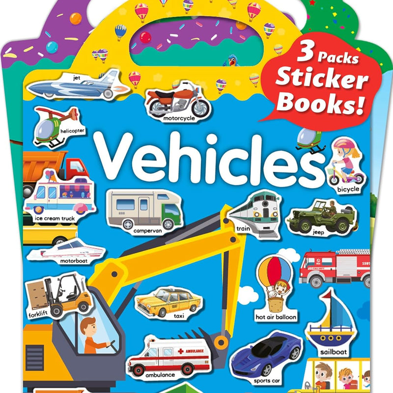 Walenced Reusable Sticker Book for Toddlers, Stickers for Kids, Toddler Toy | Toddler Craft Activities, Toddler Travel Toys, Boy Girl Birthday Gifts, Airplane Travel & Road Trip Essentials Kids