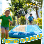 Spring Water Extra Long Slip and Water Slide for Kids Adults Backyard, 22ft Giant Inflatable Slip n WaterSlide for Heavy Duty, Summer Outdoor Water Toys with 2 Bodyboards