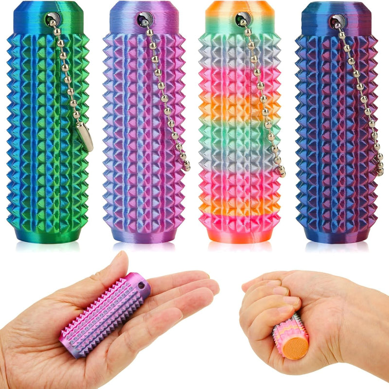 4 Pack Little Ouchies Pain Fidget, Pain Stim Fidget Toys for Adults and Teens 3D Printed Stim Sensory Toys for Birthday Stocking Stuffers Gifts Goodie Bag Stress Relief Keychain