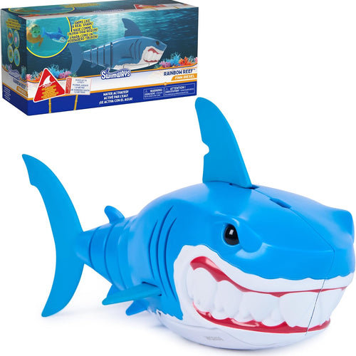SwimWays Rainbow Reef Shark Water-Activated Pool Toy for Ages 5+ | Realistic Swimming Patterns Inspire Imaginative Play, Toy Supports Swimming Skills, Coordination, and Competitive Games