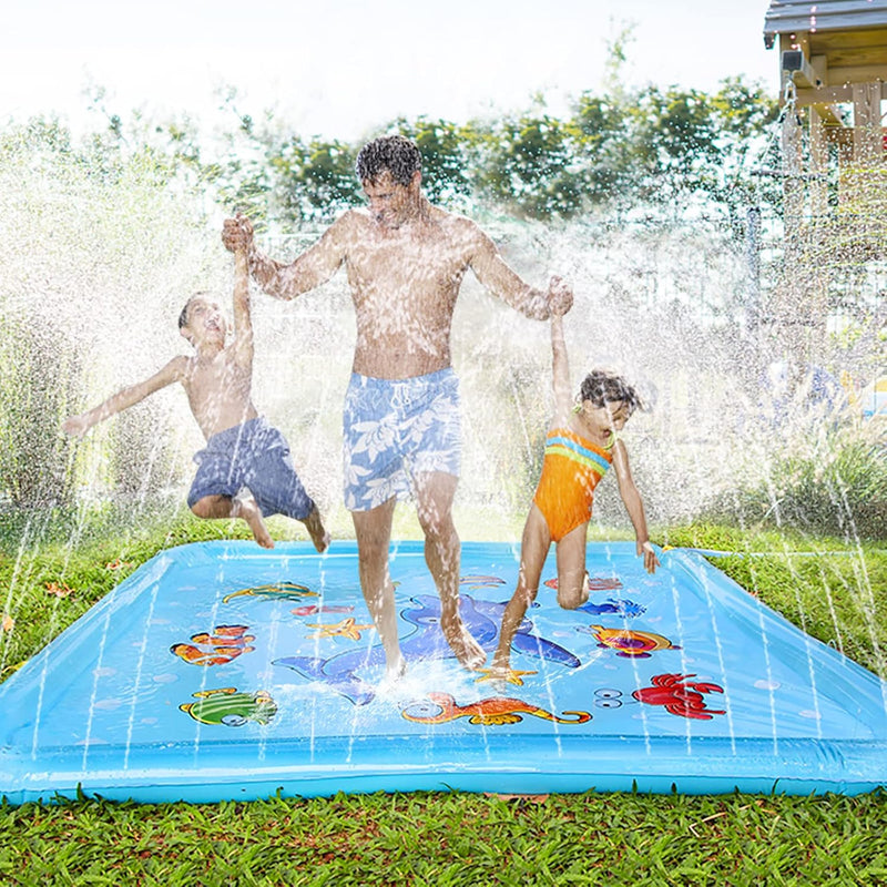 Growsland Splash Pad for Toddlers, Outdoor Sprinkler for Kids | 67" Summer Water Toys Baby Pool Fun Gifts for 3 4 5 6 7 8 9 Years Old Boy Girl Backyard Garden Lawn Outdoor Games