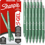 Sharpie S-Gel Gel Pens, Medium Point (0.7mm), Assorted Fashion Barrels, Black Ink, 12 Count - Office, Teacher, School Supplies