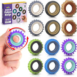 Fidget Toys Adults Sensory Rings: 12 Pack Texture Spinner Rings - Stress Relief Sensory Toys for Kids ADHD - Quiet Desk Fidgets for Classroom Stress Office for Teens Boys