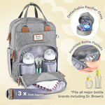 RUVALINO Baby Diaper Bag Backpack with Changing Pad, Baby Shower Gifts | Baby Essentials, Waterproof Travel Baby Bags for Mom Dad Girl Boy, Insulated Bottle Holders, Pacifier Case, Large Capacity