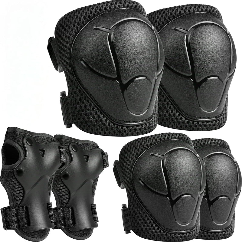 Kids Protective Gear Set, Knee and Elbow Pads with Wrist Guards for Ages 3-8 Year Toddler