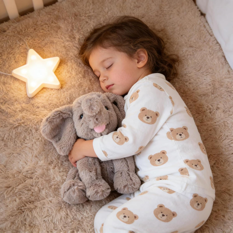 Hopearl Adorable Plush Calf Elephant Toy Floppy Elephish Ultra Soft Haggable Stuffed Animal Birthday Holiday Gift for Boys Girls Kids Toddlers, Gray, 9''