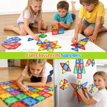 Coodoo Magnetic Tiles Starter Pack for 3+ Year Old Kids, 40PCS, Safe Creativity Toddler Toy with Carrying Bag