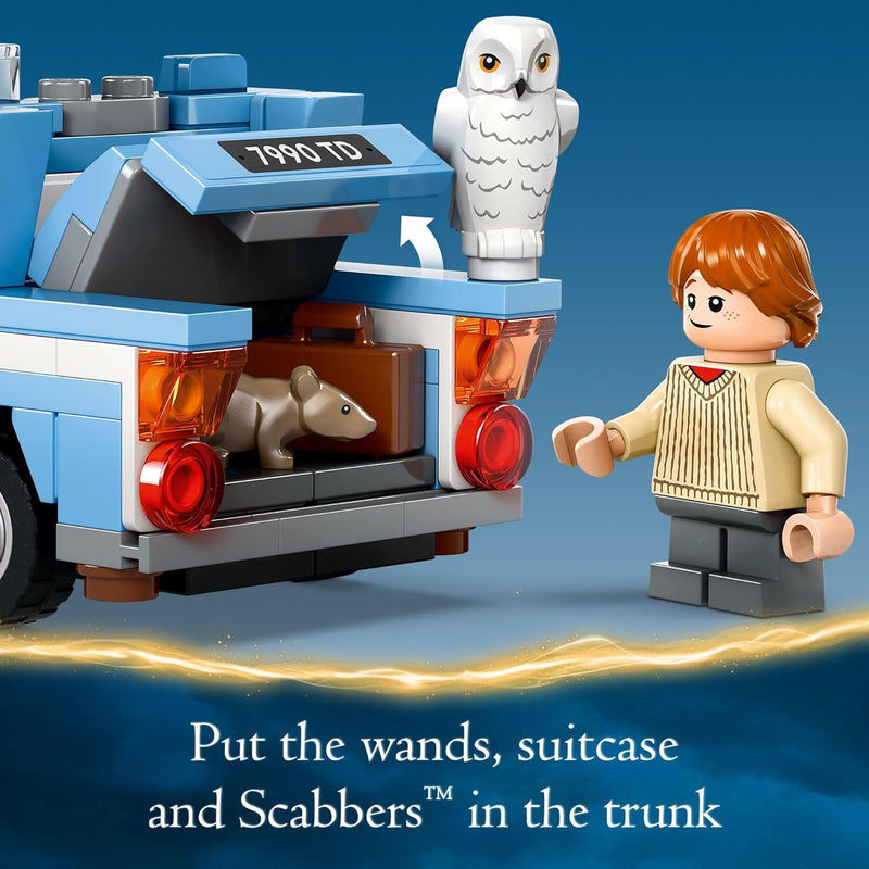 LEGO Harry Potter Flying Ford Anglia toy car with 2 minifigures for role play fantasy playset