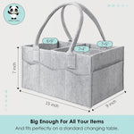 HIPHOP PANDA 2-Pack Diaper Caddy Organizer - Newborn Essentials Baby Registry Must Haves - Sturdy Nursery Storage Bin & Portable Car Caddy for Diapers & Wipes - Grey/Oatmeal Gift Set
