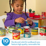 Melissa & Doug Let's Play House Grocery Cans with Removable Lids for Preschool Learning Toys for Girls & Boys 3+