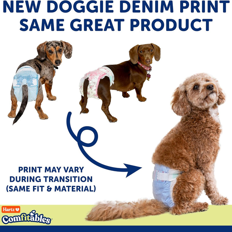 Hartz Disposable Dog Diapers, Size M 32 count, Comfortable & Secure Fit, Easy to Put On | Comfortable & Secure Fit, Easy to Put On, Super Absorbent, Breathable Material, Adjustable Tail Hole, Male & Female Diaper
