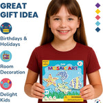Little Jupiter DIY Mosaic Kit - Builds 4 Different Sea Mosaic Art Pieces - The Perfect Arts and Crafts for Girls and Boys Ages 8-12 - Kids Art Set Activity for Birthdays, Christmas, Holidays, & More
