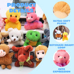 24-PC Mini Animal Plush Toy Assortment, Perfect for Kids Keychains and Party Favors