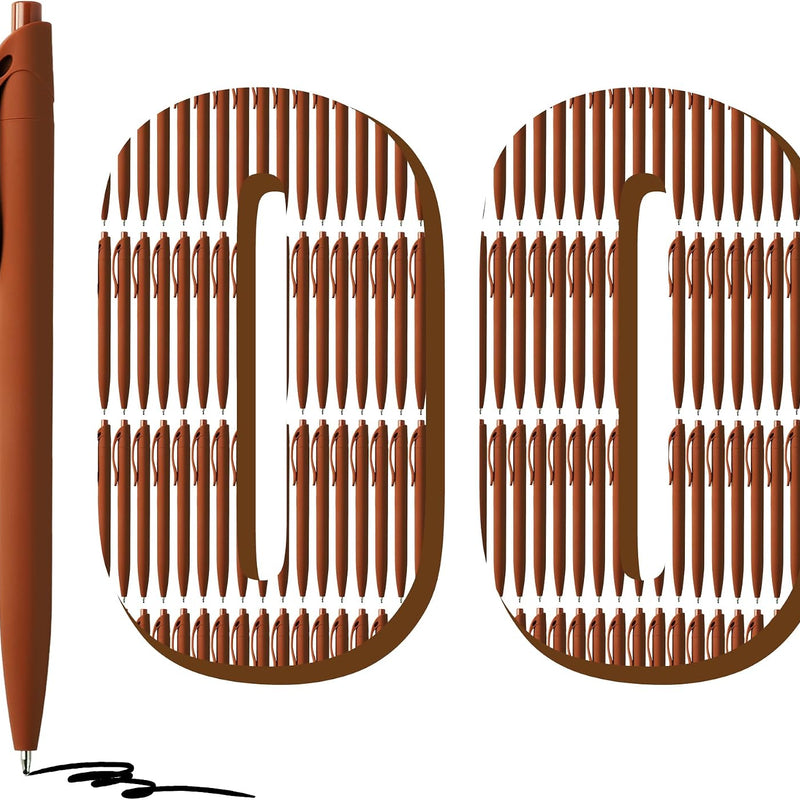 Deegtran 100 Pack No Bleed Black Barrel Click Pens, Wholesale Retractable Ballpoint, Medium Point, Smooth Ink, 1.0MM Black Ink