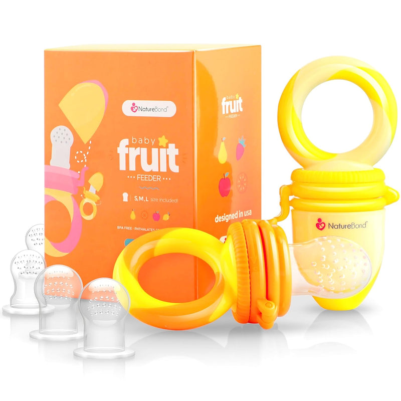 NatureBond Baby Food Feeder/Fruit Feeder Pacifier Nibbler 2 Pack with Teething Relief