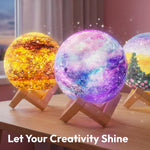 Klever Kits DIY 3D Moon Night Light, Paint Your Own Moon Lamp Kit Galaxy Lamp Arts and Crafts Kit, School Activities, Birthday Gifts for Kids Girls Boys