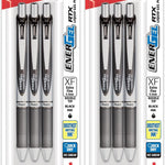 Pentel EnerGel RTX Retractable Liquid Gel Pen, (0.3mm), Extra Fine Line, Needle Tip, Black Ink, Pack of 3 (BLN73BP3A)