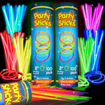 PartySticks Glow Sticks 100pk - 8 Inch Waterproof Glow in the Dark Light Up Sticks - Kid-Safe and Non-Toxic