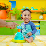 Bright Starts Press & Glow Spinner Cause and Effect Musical Baby Toy, Age 6 Months+