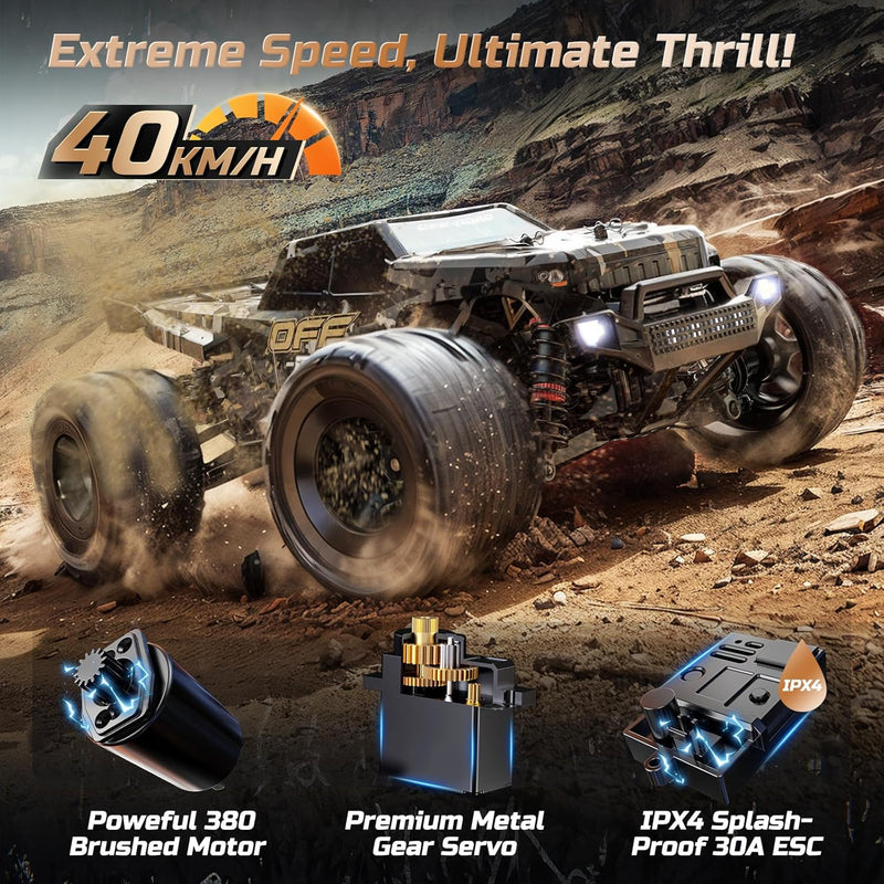 DEERC 9309E 40KPH 4WD Electric Off-Road RC Monster Truck for Adults and Kids with 2.4Ghz Remote