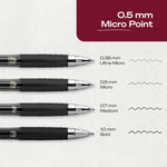 uniball™ 207 Gel Pens, Black Ink, 0.5mm Micro Point, Retractable, 12 Count, Smooth Writing, Fraud-Resistant, uni Super Ink™