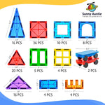 125PCS XL Magnetic Tiles Set with Storage Bag - Magnetic Building Tiles for Kids Ages 3-8, STEM Magnet Construction Toy