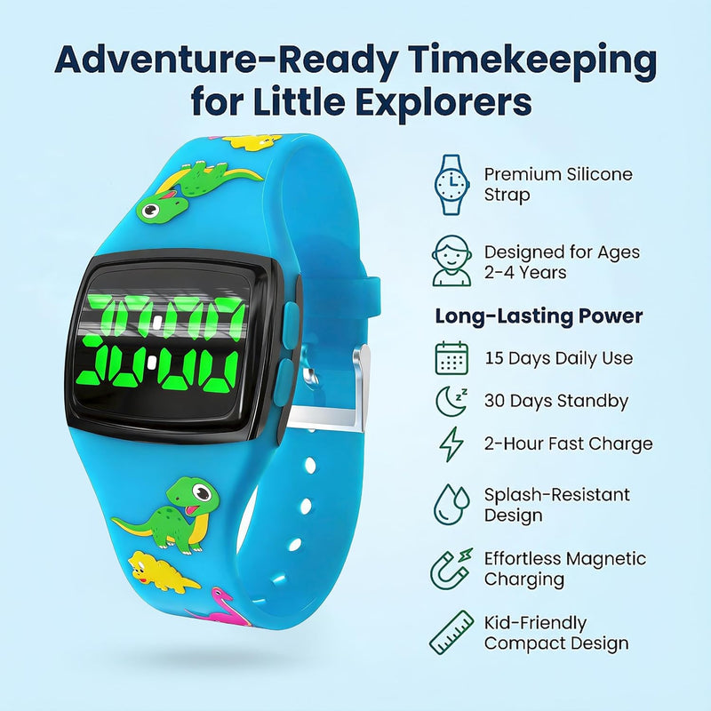 SKYROKU Potty Watch for Toddler Boys Girls, Potty Training Watch for 3-7 | Cute Shaped potty watches, 5 timing modes (30-60-90min), Magnetic charging, Splash-Proof, Ideal gift