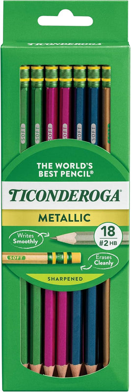 Ticonderoga Wood-Cased Pencils, Pre-Sharpened, 2 HB Soft, Pastel Colors, 150 Count