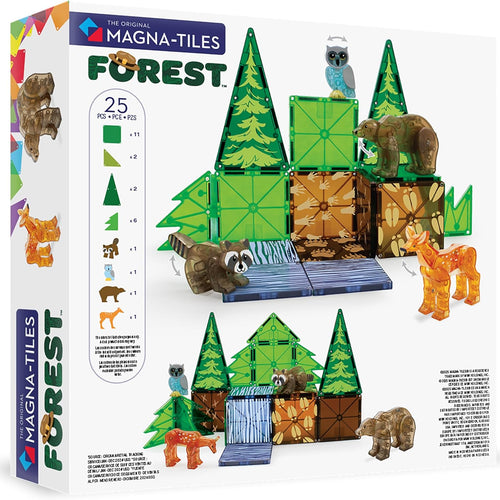 MAGNA-TILES Forest Animals 25-Piece Magnetic Construction Set, The ORIGINAL Magnetic Building Brand
