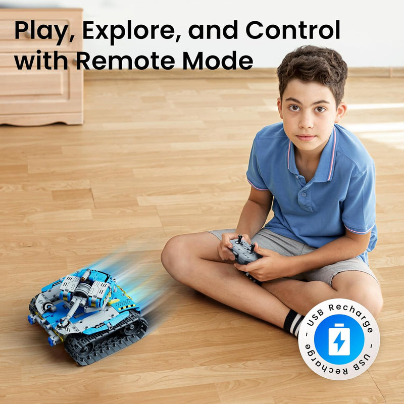 Sillbird 5-in-1 Programmable Robot Building Kit, STEM Toys for Boys 8-12