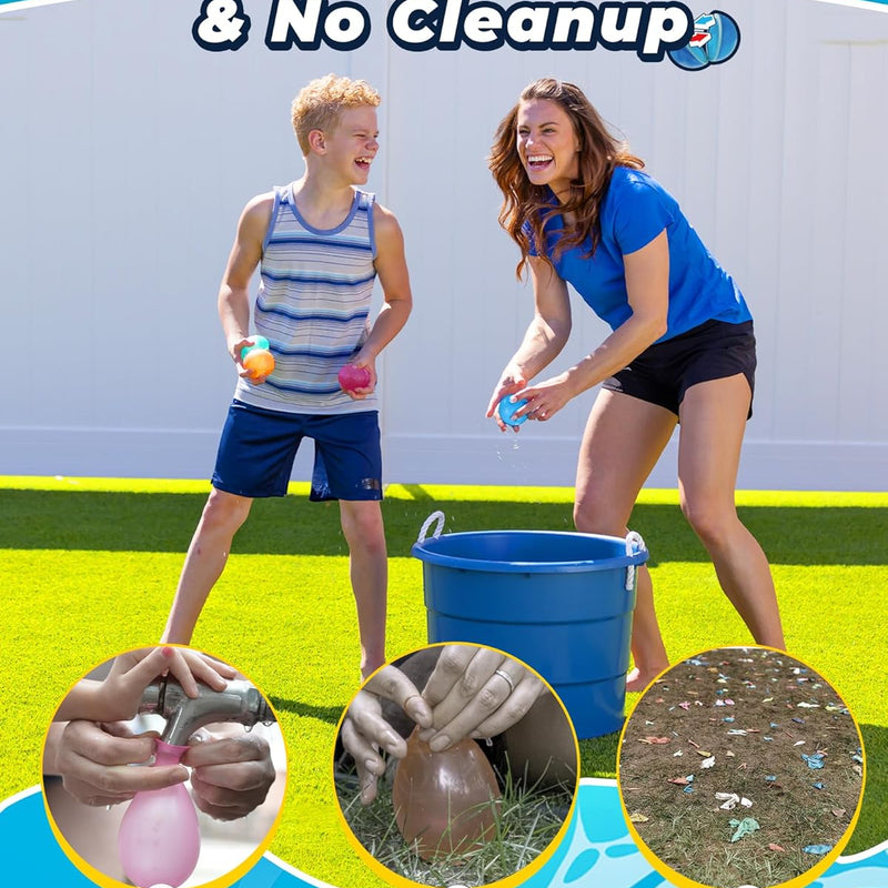 12PCS Reusable Water Balloons - Quick Fill Water Balls Toys For Toddler Age 4-8 - Refillable Self-Sealing Water Splash Bomb For Summer Party Pool Outdoor Beach Toys for kids Age 8-12