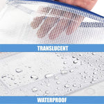 Sooez 24 Pack Mesh Zipper Pouch Bags with Label Pocket, A6 (9.1×4.7 in) Small Pencil Case Pouch for Organizing, Clear Plastic Pencil Pouches Bulk for School Supplies Storage, Money Envelopes for Cash