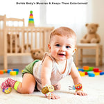 Bloobloomax Wrist Rattle Socks and Foot Finder Set for Baby Boys and Girls 0-36 Months