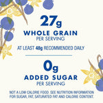 Cascadian Farm Organic Blueberry Vanilla Granola, No Added Sugar, 11 oz | 0g Added Sugar, Sweetened with Date Powder, 27g Whole Grain per Serving, Non-GMO Verified, Resealable Pouch