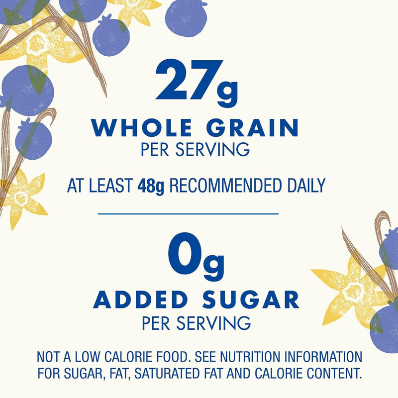 Cascadian Farm Organic Blueberry Vanilla Granola, No Added Sugar, 11 oz | 0g Added Sugar, Sweetened with Date Powder, 27g Whole Grain per Serving, Non-GMO Verified, Resealable Pouch