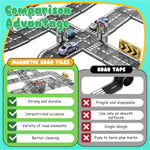 Magnetic Tiles Road Set with Pullback Car, Compatible with Major Brands, Ages 4-8, STEM Building Toy for Kids