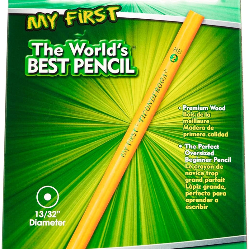 Ticonderoga My First Wood-Cased Pencils, 2 HB, Yellow, 36 Count