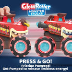 joyin 3-pack motion-activated light-up monster trucks for toddlers with led wheels and press-and-go feature