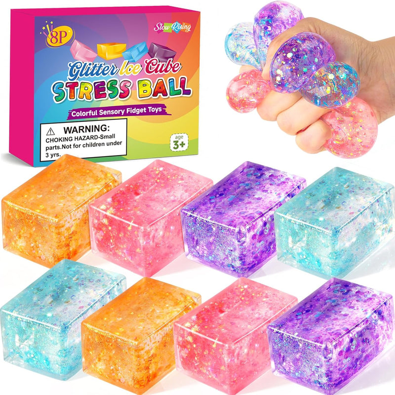12 Pack Stress Balls for Adults, Cute Octopus Fun Squish Ball, Fidget Toys Bulk Squishy Squeeze Ball Set and Birthday Party Favors Toys for Kids