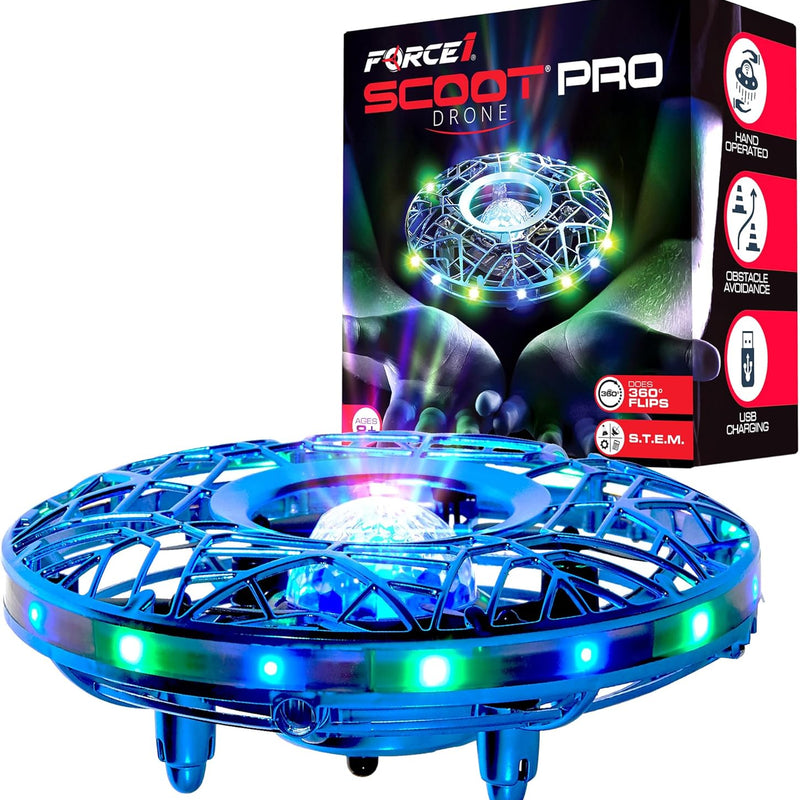 Force1 Scoot Hand Operated Drone for Kids or Adults, Mini Drones with Motion Sensor, LED Indoor Rechargeable UFO Toy