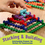 Playstix construction toy set for kids 4 and up, 150 pieces, color-coded building sticks for STEM and classroom use, easy to learn and play